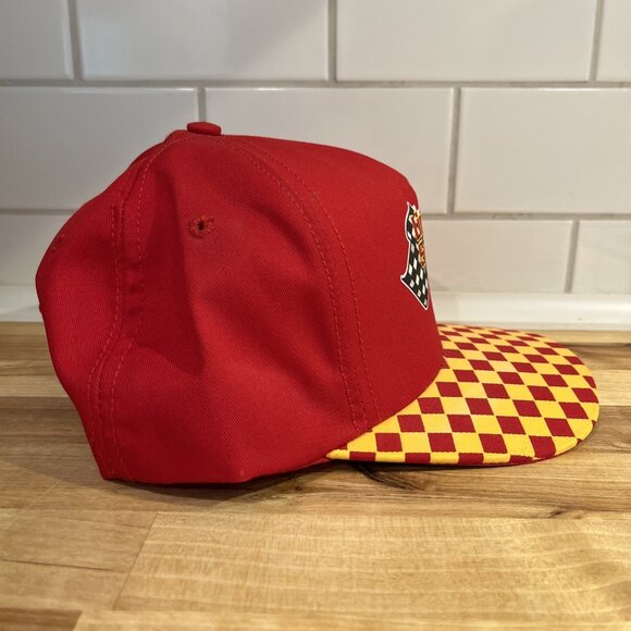 VTG Lipton Sun Tea 79 Racing Snapback Hat Red Yellow Logo Checkerboard Bill USA - Picture 3 of 10